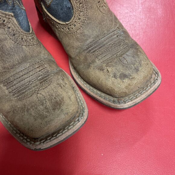 Ariat Cowboy Boots Toddler Size 8 Leather Blue - Picture 6 of 8